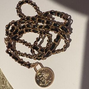 Elegant Gold Chain belt with Medallion